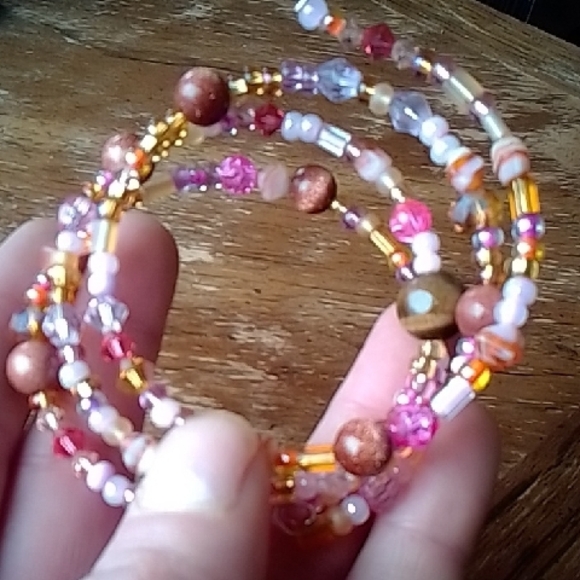 Colorful Beaded Memory Wire Bracelet!!!! - Picture 4 of 6